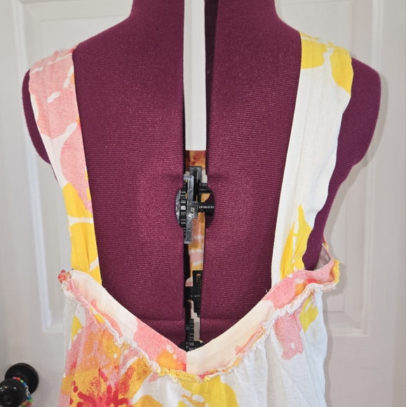 Free People Moonshine Floral XS Distressed Linen Dress - Picture 5 of 11